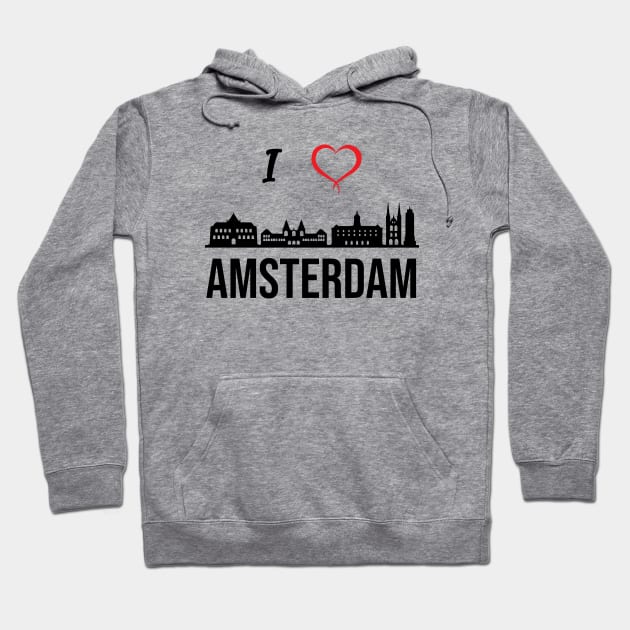 I love Amsterdam, Holland Hoodie by alltheprints